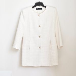 Zara Off White Boucle Jacket